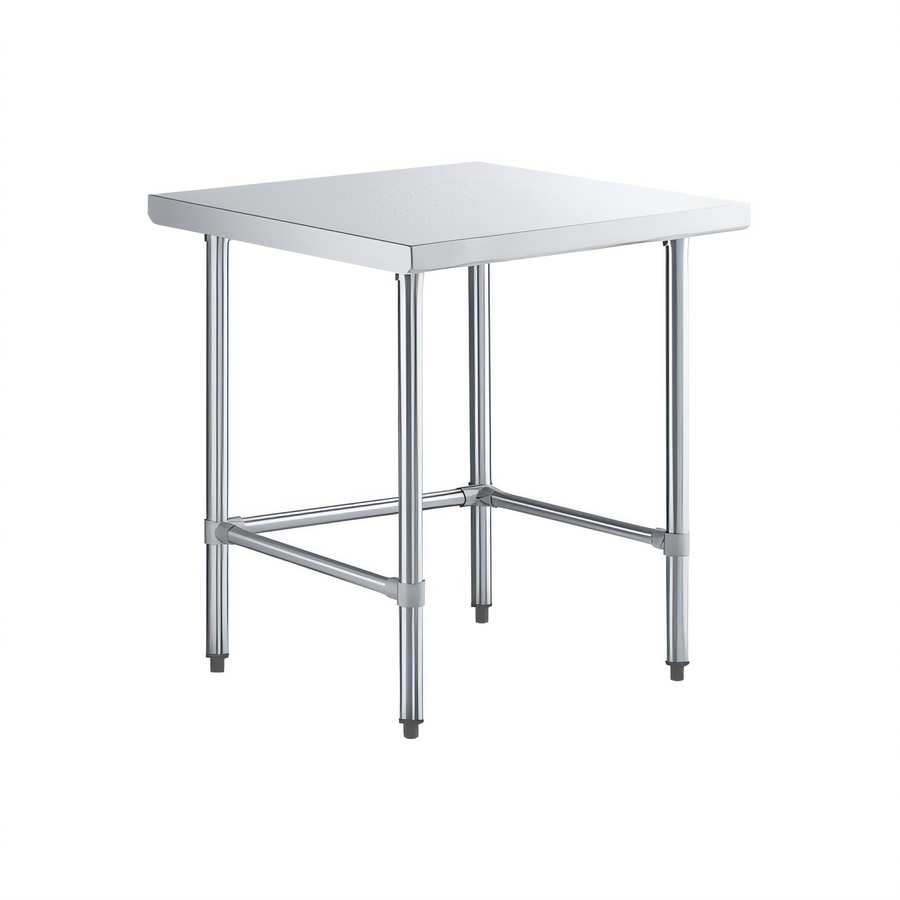 Product image #1 for Sapphire 30 in. x 24 in. 18-Gauge 430 Stainless Steel Flat Top Work Table with Open Base and Galvanized Legs