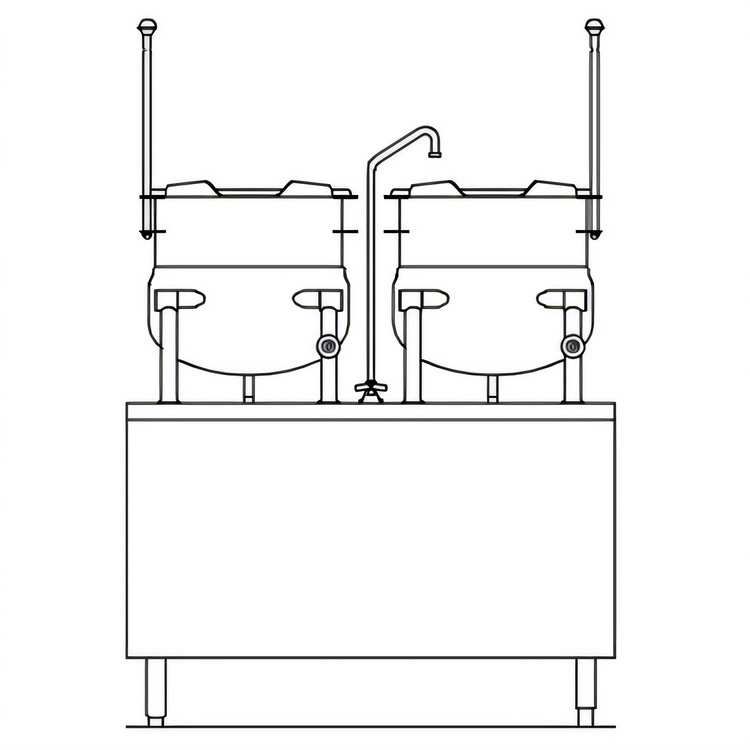 Product image #1 for Crown DMT-10-10 Direct Steam Double 10-Gallon Tilting Kettle with 24-Inch Cabinet Base