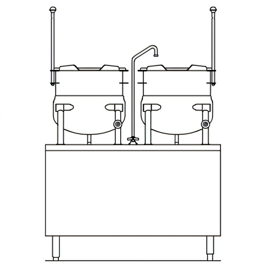 Product image #1 for Crown DMT-10-10 Direct Steam Double 10-Gallon Tilting Kettle with 24-Inch Cabinet Base