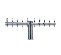 Metropolis T-Style 10-Faucet Countertop Glycol-Cooled Draft Beer Tower, 34 Inch Wide, Polished Stainless Steel