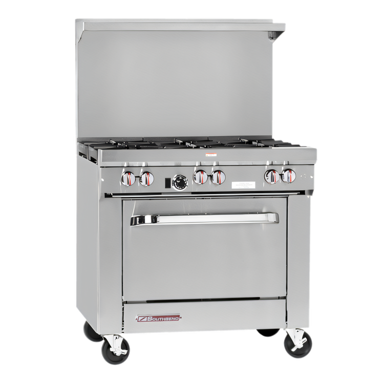 Product image #1 for Southbend S-Series S36D-1G 36-Inch Gas Restaurant Range with 4 Open Burners, Left 12-Inch Griddle and Standard Oven