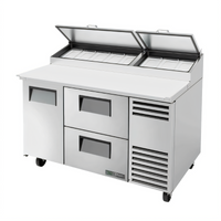 True 60-Inch Pizza Prep Table with 1 Door, 2 Drawers and Alternate Top