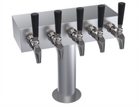 Krowne Glycol-Cooled Five-Faucet T-Head Draft Beer Tower with 15-Inch Long Box, Brushed Stainless Steel