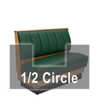Thumbnail image #1 for ATSMFG ATS AT&S-AHC-LXW36-6CH GR7 Alex Wood Half Circle Booth, single, 48" x 90" x 48" long x 36" high, 6-channel back, wood trim, removable sinuous