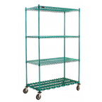 Thumbnail image #1 for Eagle Group QuadTruss DS4-CP74-2448Z Mobile 4-Tier Wire Shelving Starter Unit with Dunnage Shelf, 48 x 24 x 79 Inches, Zinc Finish