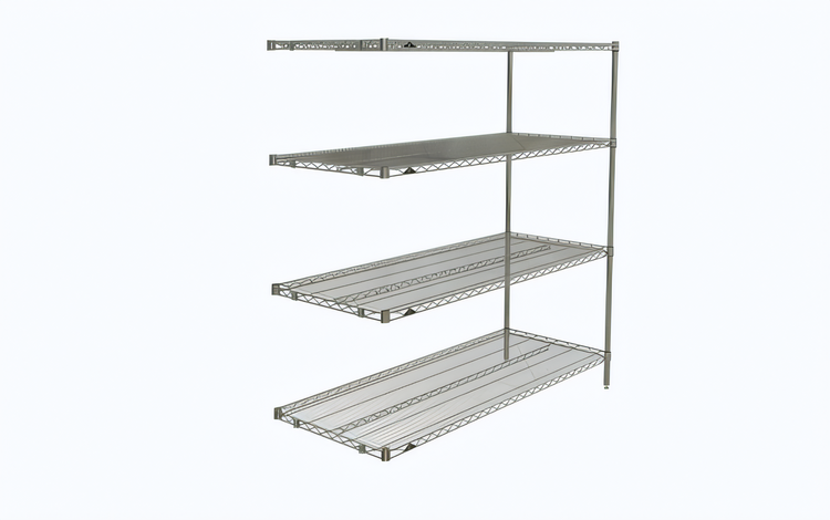 Product image #1 for Metro Super Erecta 4-Shelf Add-On Wire Shelving Unit, Chrome-Plated, 60 x 24 x 63 Inches