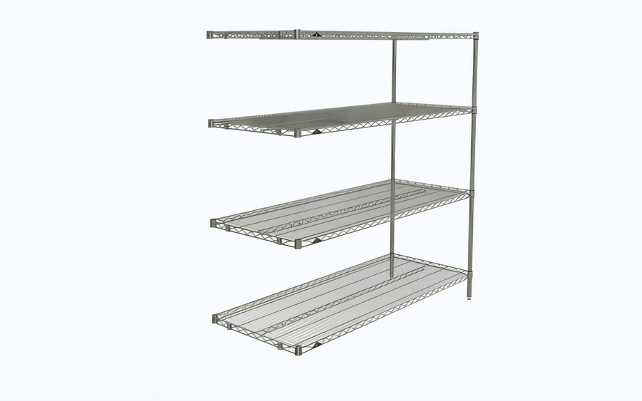 Product image #1 for Metro Super Erecta 4-Shelf Add-On Wire Shelving Unit, Chrome-Plated, 60 x 24 x 63 Inches