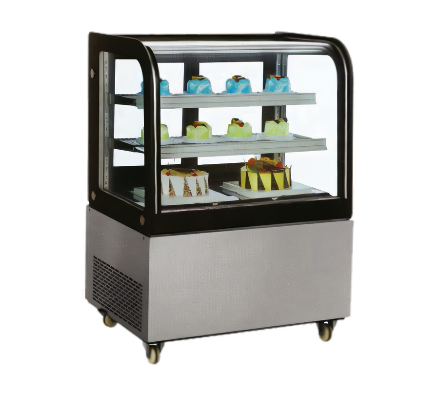 Product image #1 for Omcan USA RS-CN-0270 Curved Glass Full-Service Refrigerated Bakery Display Case, 9.5 Cu. Ft., Floor Model