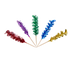 Thumbnail image #1 for 4-Inch Cocktail and Food Picks with Curly Foil Frill Tops, Wooden Stems, Assorted Colors