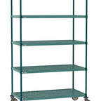 Thumbnail image #1 for Metro Super Erecta Pro PR-1842K3-80-M5 Mobile Wire Shelving Unit, 42"W x 18"D x 80"H, 5-tier, 900 lbs. capacity per unit, 1" shelf adjustment, (5)
