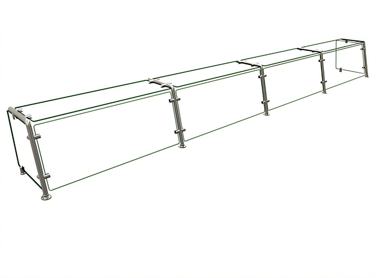 Product image #1 for Hatco Flav-R-Shield EP21 Full-Service Pass-Over Sneeze Guard, 4-Bay, 144 x 15 x 17.25 Inches