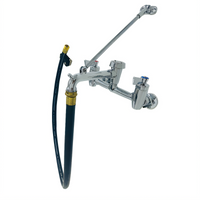 Wall Mounted Mixing Service Sink Faucet with 8-Inch Adjustable Centers and 6-Inch Garden Spout