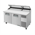 Thumbnail image #1 for True 67-Inch 2-Section Pizza Prep Table with 19-1/2-Inch White Polyethylene Cutting Board