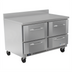 Thumbnail image #1 for Victory Refrigeration 48-Inch Two-Section 4-Drawer Worktop Freezer with Rear-Mounted Self-Contained Refrigeration