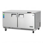 Thumbnail image #1 for Everest Refrigeration ETBWR2 Two-Section Undercounter Worktop Refrigerator, 18 Cu. Ft., 59-1/4"W, Solid Doors, Self-Contained Rear-Mounted R290