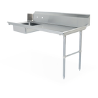Thumbnail image #1 for Steel Works Stainless SWSDT-60R 60" Right-to-Left Soiled Dish Table, 20 x 20 x 5" Pre-Rinse Bowl, 16-Gauge 304 Stainless Steel, 9" Splash