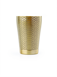 Venym 18 oz Stainless Steel Cocktail Shaker with Capped Bottom, Antique Bronze Snakeskin Finish