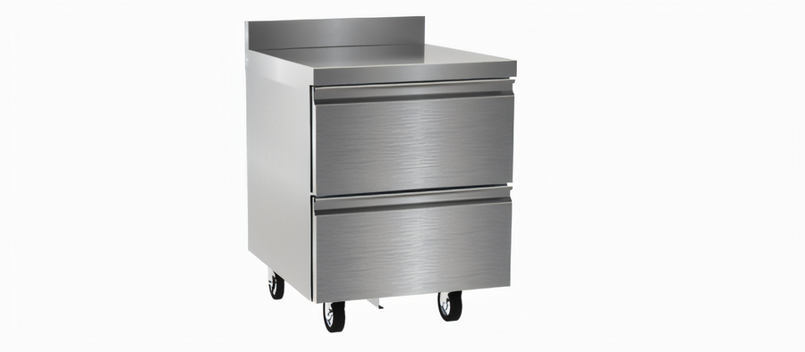 Product image #1 for Delfield 27-Inch One-Section Refrigerated Worktop with 2 Drawers and 4-Inch Backsplash