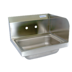 Thumbnail image #1 for BK Resources BKHS-W-1410-RS Wall-Mounted 304 Stainless Steel Hand Sink, Right Side Splash, 14 x 10 x 5 Bowl