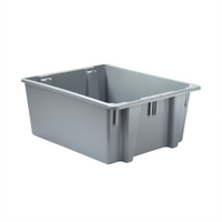 Rubbermaid Commercial Products Palletote 2 Cu. Ft. Gray Stackable/Nestable Plastic Food Box