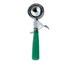 Thumbnail image #1 for Omcan USA #12 Thumb Press Ice Cream Scoop, 2-2/3 oz., Stainless Steel with Green Plastic Handle