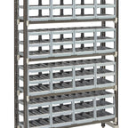 Thumbnail image #1 for Cambro Camshelving® EXUWR144872480 Stationary Plastic Wine Rack Unit, 144-Bottle Capacity, 14 x 48 x 72 Inches, Speckled Gray