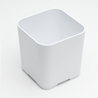 American Metalcraft Square Melamine Condiment Jar, White, 5 Inch