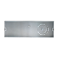 Micro Matic 5-Inch x 20-Inch Surface Mount Stainless Steel Drip Tray Trough with Integral Glass Rinser