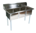 Thumbnail image #1 for John Boos E-Series 3-Compartment Stainless Steel Sink with Boxed Backsplash