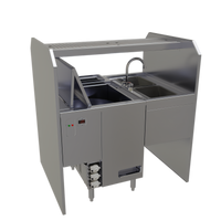 Glastender Disassembly Style Pass-Thru Cocktail Station with Integrated Glasswasher, Leftward Workflow, 42 x 32 Inches