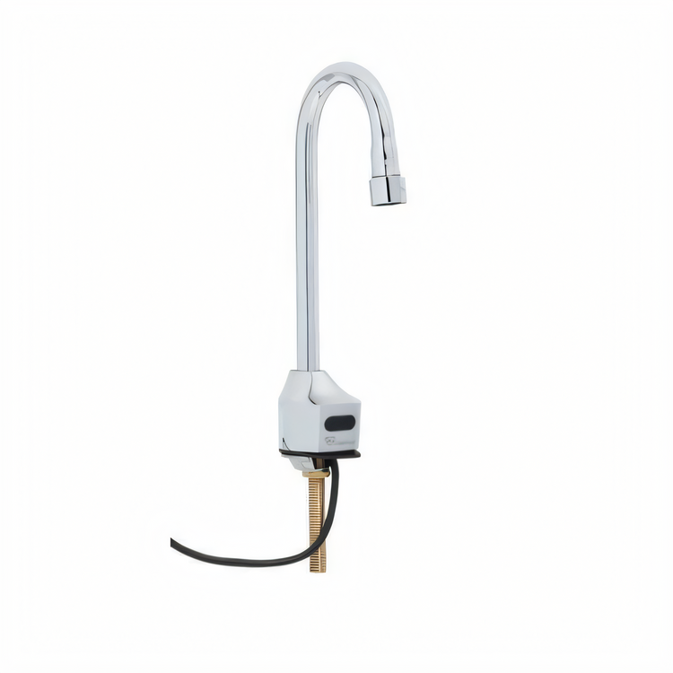 Product image #1 for T&S Brass ChekPoint Single Hole Deck-Mount Electronic Sensor Faucet with 4-1/8 Inch Rigid Gooseneck and 1.5 GPM Vandal-Resistant Aerator
