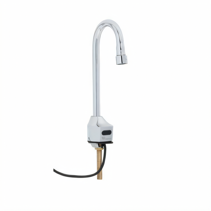 Product image #1 for T&S Brass ChekPoint Single Hole Deck-Mount Electronic Sensor Faucet with 4-1/8 Inch Rigid Gooseneck and 1.5 GPM Vandal-Resistant Aerator