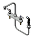 Thumbnail image #1 for T&S Brass B-1173 8-Inch Center Deck Mount Workboard Faucet with High-Rise Swivel Gooseneck, 2.2 GPM Aerator, and Side Spray