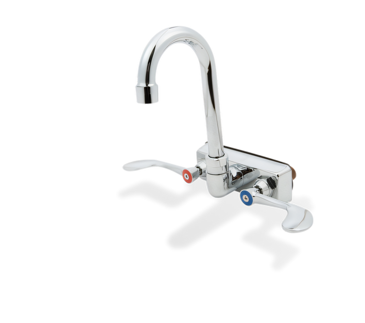 Product image #1 for Steel Works Stainless Wall Mount Gooseneck Faucet, 4-Inch Centers, 4-Inch Spout