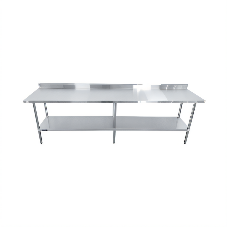 Product image #1 for Sapphire 120-Inch x 24-Inch Stainless Steel Work Table with 5-Inch Backsplash and Undershelf