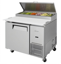 Turbo Air Super Deluxe 44-Inch Single-Section Pizza Prep Table with Poly Cutting Board and 1 Solid Door