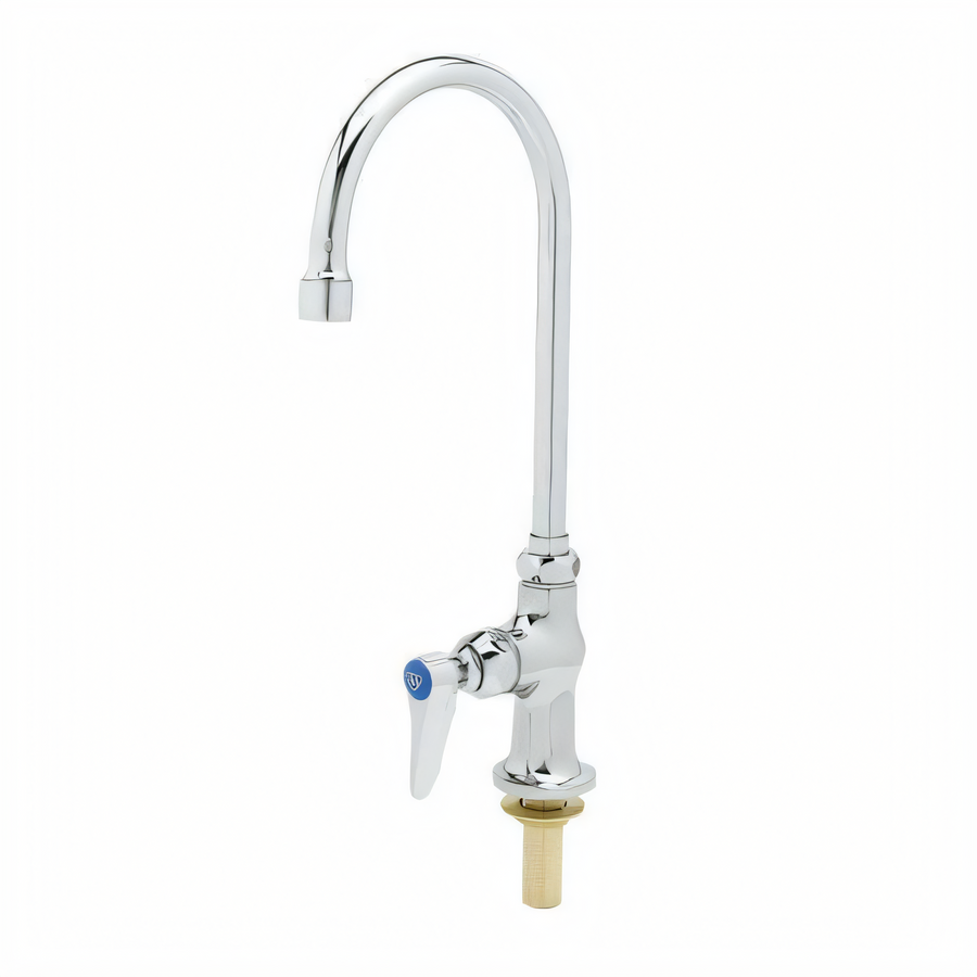 Product image #1 for T&S Brass Single Pantry Deck-Mount Faucet with 5 3/4-Inch Swivel Gooseneck Spout