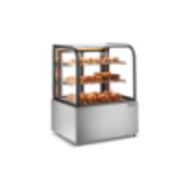 Product image #1 for Omcan 47 Inch Wide Floor Model Full-Service Curved Glass Heated Display Case, 16.2 Cu. Ft.
