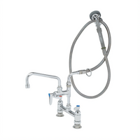 T&S Brass B-0175-05 Deck-Mount Pre-Rinse Add-On Faucet with 8-Inch Swing Nozzle, Hose, and Angled Spray Valve