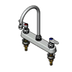 Thumbnail image #1 for T&S Brass Workboard Mixing Faucet, Deck Mount, 8-Inch Centers, 6-Inch Swivel Gooseneck Spout, Polished Chrome
