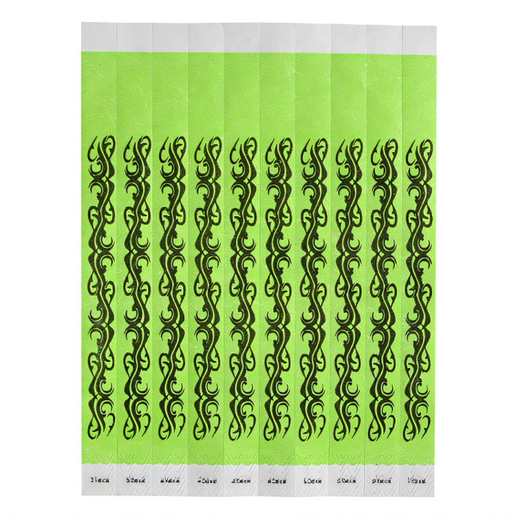 Product image #1 for Bar Maid Tattoo Tyvek Wristbands, Sequentially Numbered, Green/Black, 500/Pack