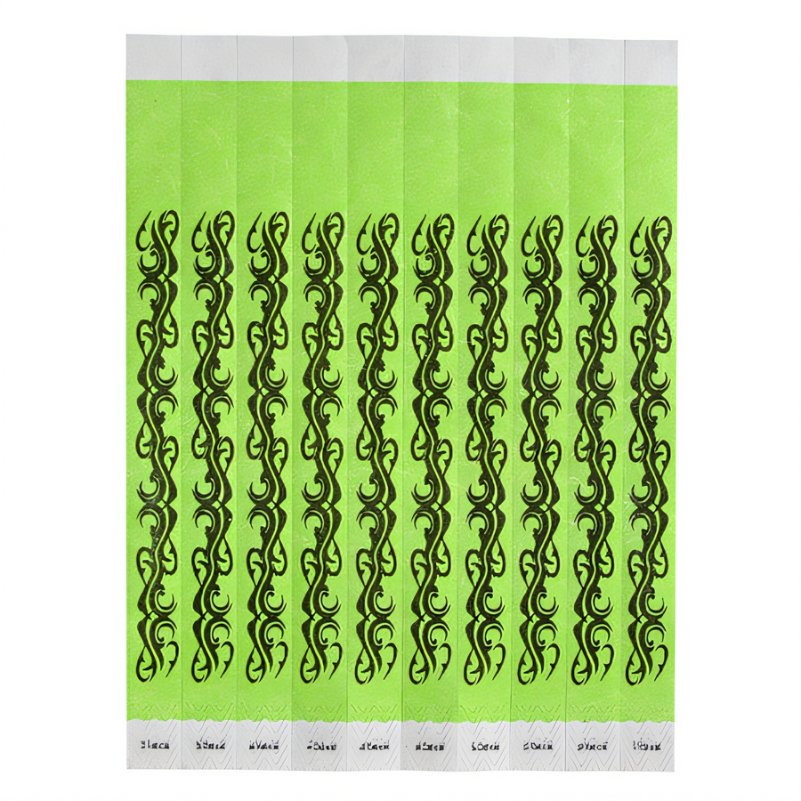 Product image #1 for Bar Maid Tattoo Tyvek Wristbands, Sequentially Numbered, Green/Black, 500/Pack