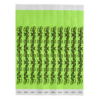 Bar Maid Tattoo Tyvek Wristbands, Sequentially Numbered, Green/Black, 500/Pack