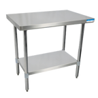 Thumbnail image #1 for BK Resources SVT-1860 60" x 18" Stainless Steel Work Table, 18-Gauge Top, Open Base with Adjustable Undershelf
