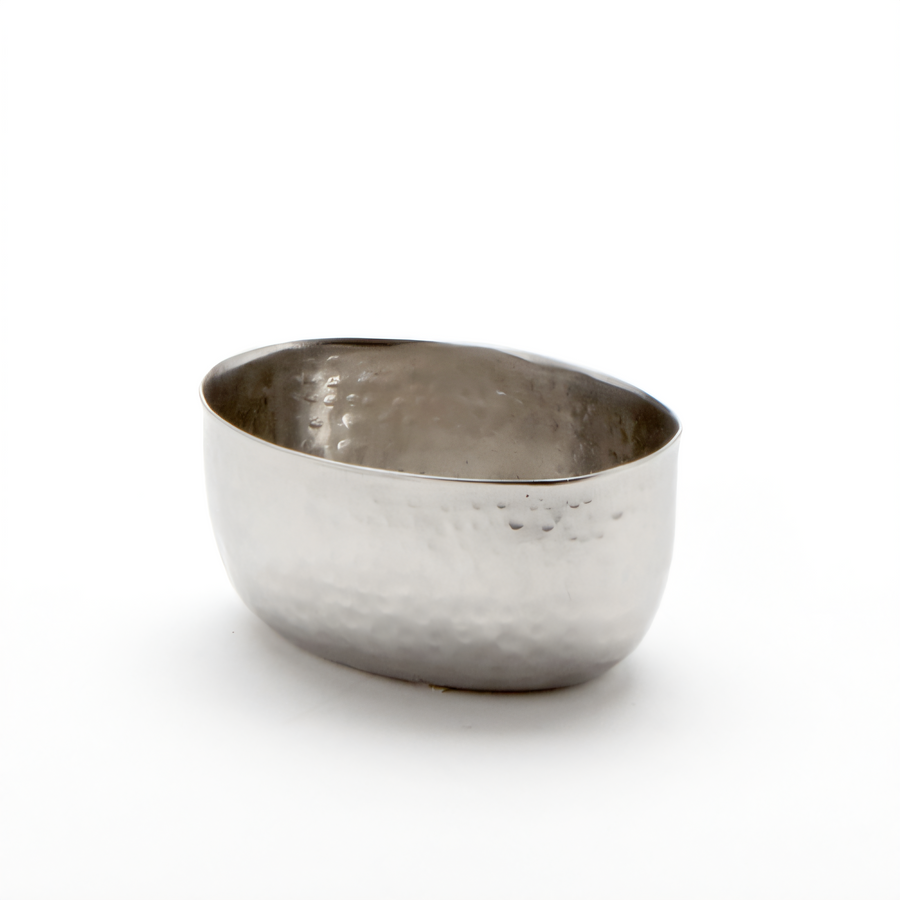Product image #1 for American Metalcraft Oval Hammered Stainless Steel Sauce Cup, 3 oz.