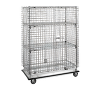 Metro Super Erecta Mobile Chrome-Plated Wire Security Cage with Aluminum Dolly