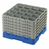 Thumbnail image #2 for Cambro Camrack Full Size 16-Compartment Glass Rack with 6 Soft Gray Extenders, Blue