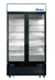 Thumbnail image #1 for Atosa Two-Section Glass Door Freezer Merchandiser, 28.5 Cu. Ft., Black, Bottom-Mount Self-Contained