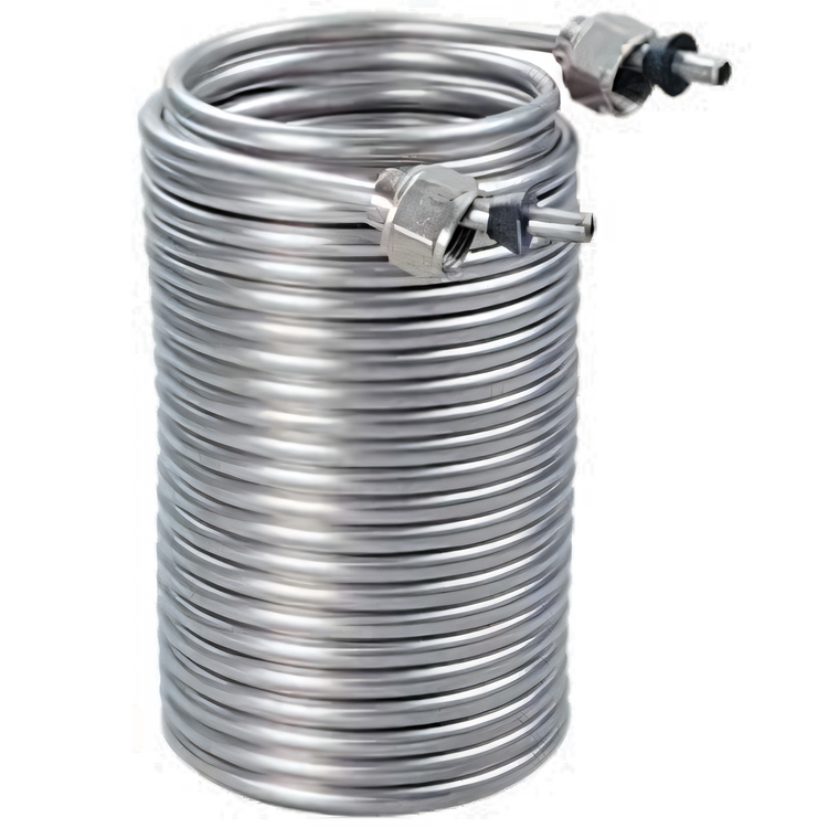 Product image #1 for Stainless Steel 50 ft x 5/16 Inch OD Cooling Coil with Connectors for Smaller Coolers