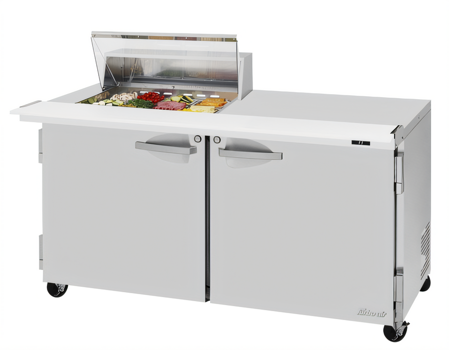 Product image #1 for Turbo Air PRO Series Clear Lid Mega-Top Sandwich/Salad Prep Table Work Station, 60-1/4-Inch, 2-Door, 12-Pan